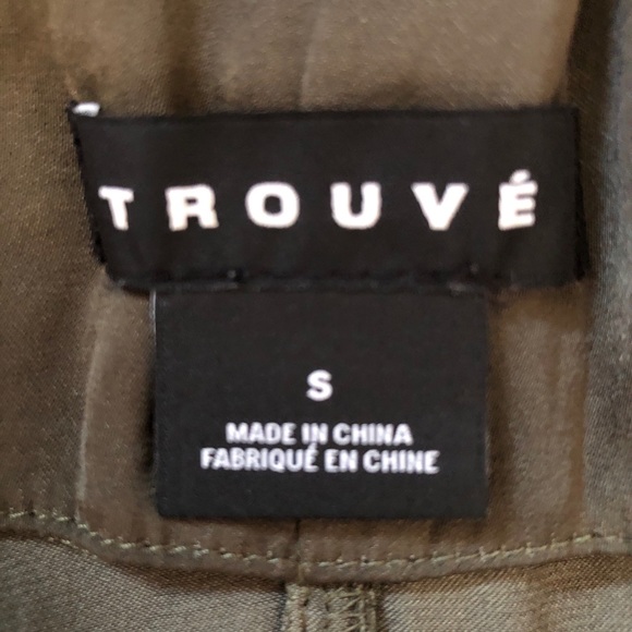 Trouve Olive Green Sleeveless Trapeze Shift Dress SZ S - Picture 6 of 9